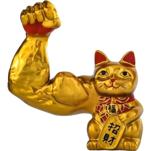 Lucky Cat Figurines Feng Shui Statue Shop Openning Gift Decorative for Shelf Lucky Cat Resin Craft for Maneki Neko