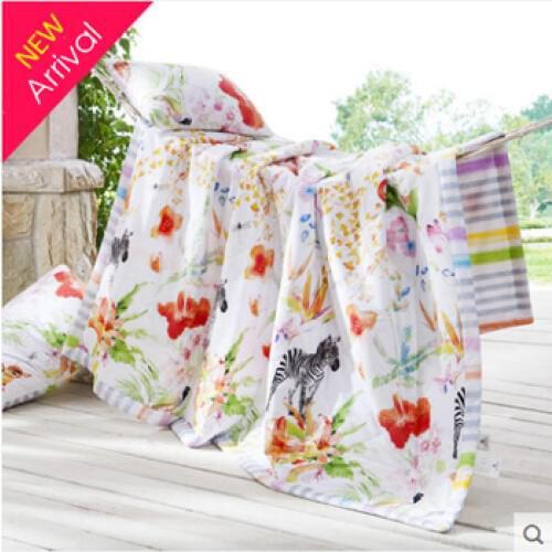 180*220cm Cotton Cartoon Kids Summer Air Conditioning Quilts Washable Single Summer Thin Comforters Quilted Blankets patchwork