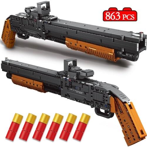 City SWAT Creator Electric Technica Gun Rifle Model Building Blocks WW2 Military Pistol Weapon Bricks Toys for Children Gift