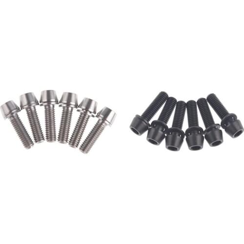 Titanium Bicycle Stem Bolt Mountain Bike Ultralight Mountain Bike Bolts Tapered Head Screw + Washer Gasket