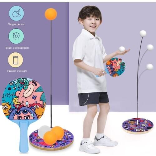 Table Tennis Training Device Table Tennis Sports Interactive Toys Elastic Flexible Shaft Self-Recovery Rebound Board Child Toys