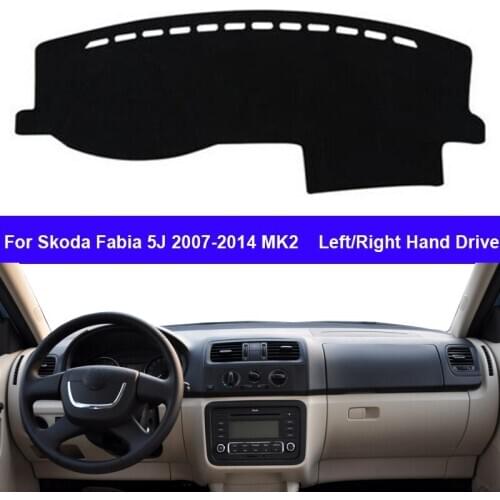 Car Inner Dashboard Cover For Skoda Fabia 5J 2007 - 2014 MK2 Center Console Protector Carpet Dashmat Sun Shade Absorb Sunlight