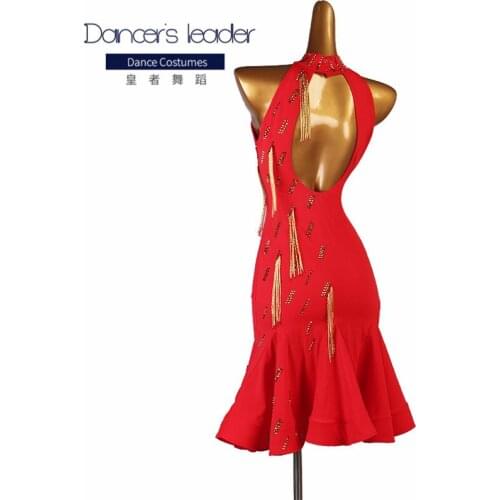 High-end Latin dance practice dress Turtleneck Diamond Sleeveless Costume Lombard Chacha Stage Competition Performance Costume