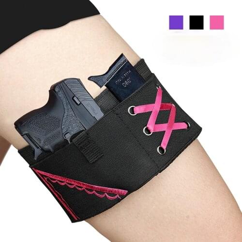 Womens Hidden Holster Black Thigh Holster Womens Sexy Tactical Gun Garter Holster Caliber Left and Right Universal Bag