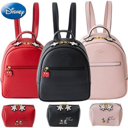 Disney Quality Mickey Minnie Mouse Women Bag Girls Ladies Casual PU Fashion Messenger Storagbag Waterproof Travel Plush Backpack