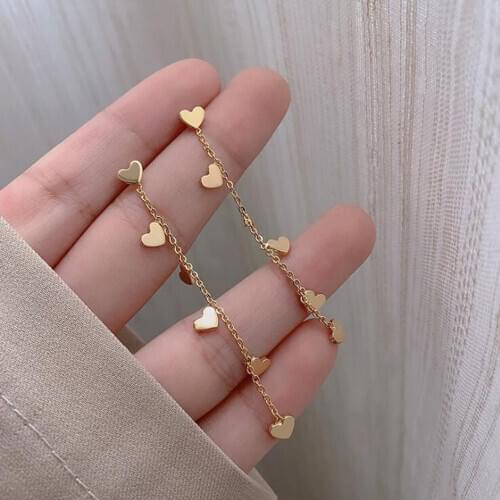 Long Tassel Butterfly Drop Earrings Gold Color 2021 Korean Hanging Women Earrings Fashion Party Jewelry Gift Long Chain Crystal