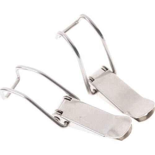 ZLinKJ 2PCS Simple Window Cabinet J115B Hardware Cabinet Boxes Spring Loaded Latch Catch Toggle Iron Hasp For Sliding Door