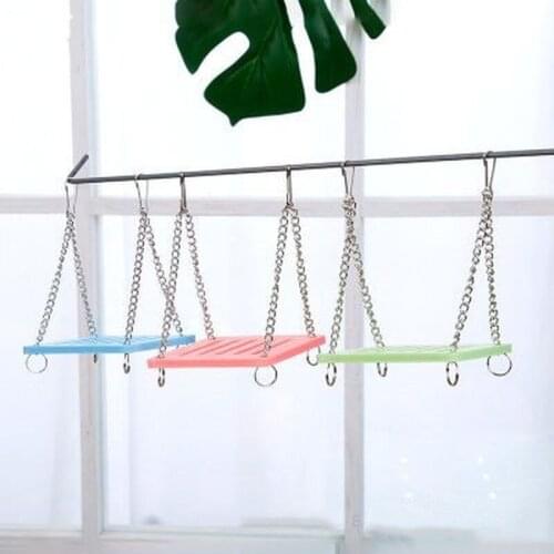 1Pcs Cute Parrot Hamster Small Swing Shake Suspension Toy Hanging Bed Pet Products Entertainment Eexercise Toys for Small Animal