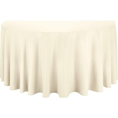10Pcs Ivory Round 120" Polyester Tablecloth For Wedding Party Banquet Decoration Hotel Supplies Free Shipping