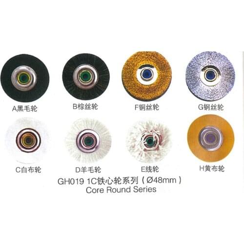 10PCS Jewelry Polishing Brush Bristle Cloth Wool Wheel Series With Metal Center Dia 48MM