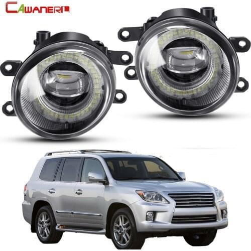 2 Pieces Angel Eye Fog Light Assembly Car LED Fog Daytime Running Lamp DRL 30W H11 12V For Lexus LX570 2008-2013