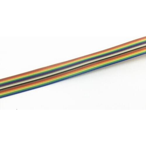 5m/lot 1.27mm Spacing Pitch 16 WAY 16 Pin Flat Color Rainbow Ribbon Cable Wiring Wire Stranded Conductor For PCB