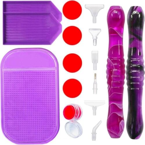 5D Diamond Painting Tools Accessories Handmade Resin Crystal Point Drills Pen With Clay Wax for 5D DIY Square Diamonds Painting