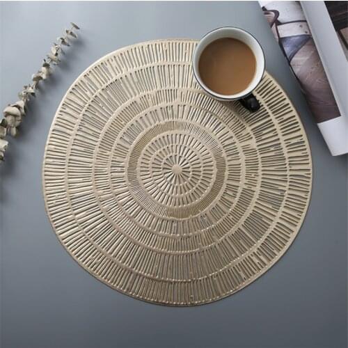 6/4 piece kitchen table mat pvc round cup holder mat isolation table table mat non-slip rug Western-style rug