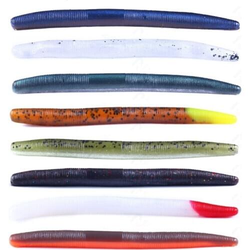 6pcs Fishing Maggot Worms Soft Lures 11.5cm 5.5g Jig Wobblers Easy Shiner Silicone Artificial Baits Swimbaits Carp Bass Tackle
