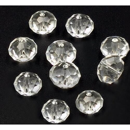 Loose Glass Crystal Rondelle Beads 70 Pcs Clear Crystal Glass Faceted Rondelle Beads 5040 6x8mm