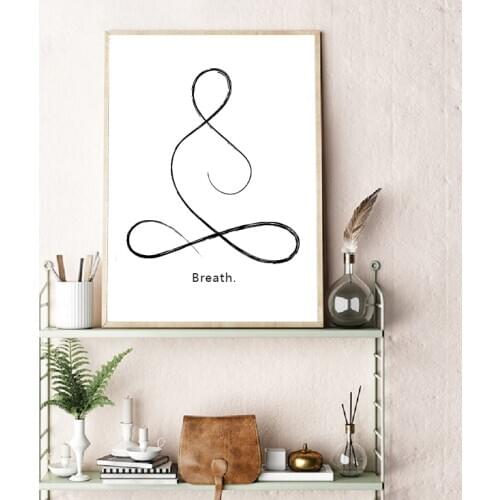 Abstract Wall Art Minimalist Yoga Breath Painting Nordic Canvas Posters and Prints for Living Room Bedroom Corridor Decoration