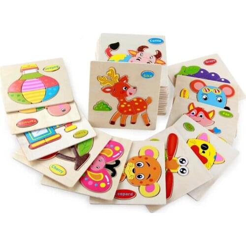 Mosthink Wooden Puzzles For Toddlers, 5 Piece Animal Jigsaw Puzzles For 1 2 3 Years Old Boys And Girls Children Educatonal Toys