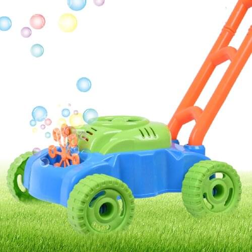 Kids Bubble Maker Bubble Lawn Mower Fun Electronic Bubble Blower Machine Toy Outdoor Toy Walker Push Toys For Kids Summer Gift