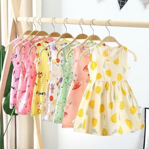 Toddler Kids Baby Girls Sleeveless Floral Flower Beach Princess Dress Clothes Платья Летние Лёгкие Summer Baby Clothes Dresses