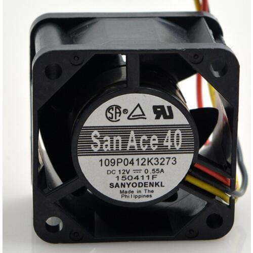 FOR Sanyo 4028 12V 4CM 0.55A 109P0412K3273 Ball large Air Volume Heat dissipation Fan