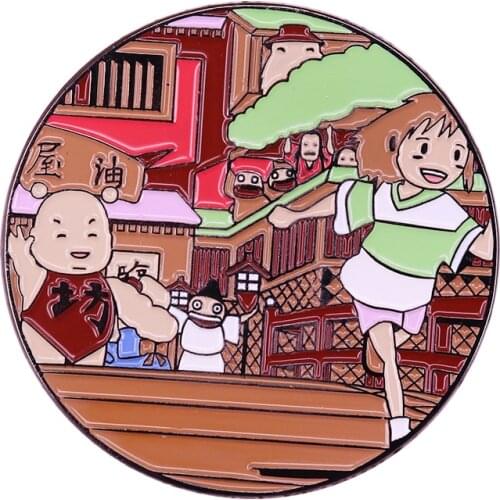 Spirited Away Enamel Pin Chihiro Brooch Anime Food Street Badge studio Ghibli Figures collection Jewelry
