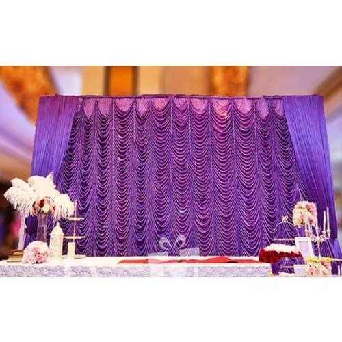 Purple ripple Wedding Backdrop Drapes Curtain 10ft*20ft wholesale wedding fabric party Backdrop banquet stage decorations
