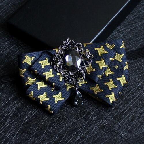 Adult Bowtie Men Wedding Pajaritas Vintage British Bowtie Knot Diamond Party Necktie Groom Collar Accessories Cravate Pour Homme