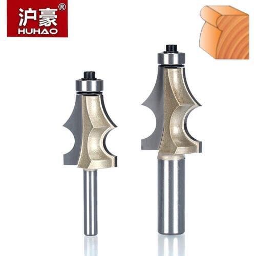 HUHAO 1pc 1/2" 1/4" Shank Router Bits For Wood Drawing Line Bit With Bearing Woodworking Tools Two Flute Endmill Milling Cutter