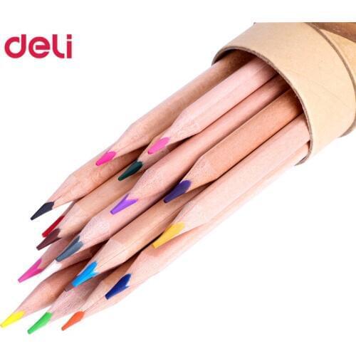Deli 18pcs/lot Rainbow Colored Pencil Drawing Color Pencils For Drawing Pens Stationery Material Escolar School Supplies