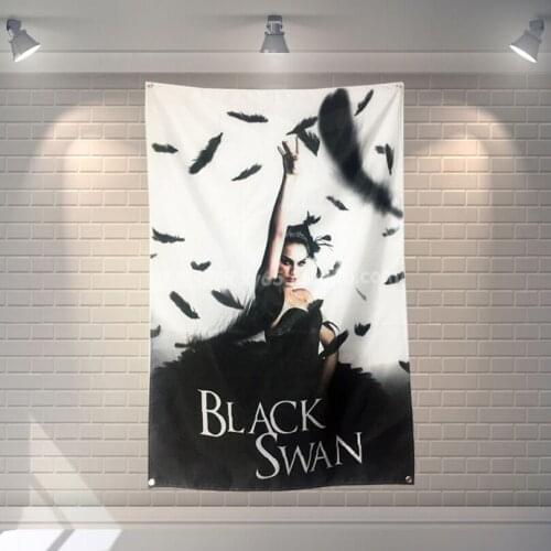 "Black Swan " Classic Movies Cloth Flag Banners & Accessories Bar Billiards Hall Studio Theme Wall Hanging Decoration
