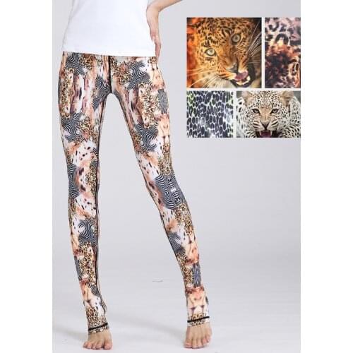 Printed yoga pants gym clothing for women fitness slim joggers workout push up seamless high waist leopard leggings sport femme