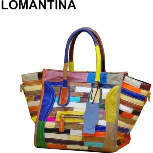 LOMANTINA Hot! Designer Handbags High Quality Cow Leather Smiley Tote Women Bag, Smile Face Purses And Handbags Colorful