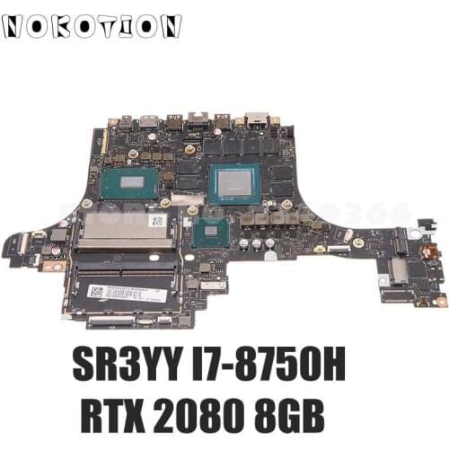 NOKOTION For Lenovo Legion Y740-15ICHG Y740 Laptop Motherboard SR3YY I7-8750H CPU RTX 2080 8GB 5B20S41627 ELPY5 ELPY7 LA-G132P