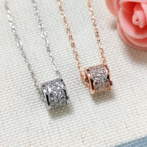 Fashion 925 Silver Clavicle Pendants Necklaces For Women High Quality Zircon Necklace Pendant Rose Gold Jewelry Anniversary Gift