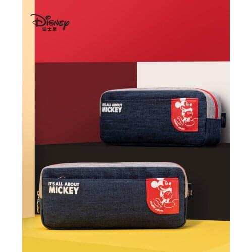 Genuine Disney Di Pencil Case Primary School Mickey Cartoon Multifunctional Boy Cute Pencil Case Bags Children Bag