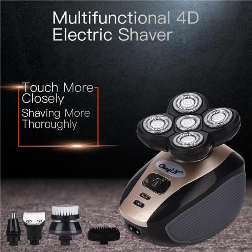 220-240V Rechargeable Rotary Electric Shaver 5D Floating Blade Heads Washable Shaving Razors Men Beard Nose Ear Trimmer Machine