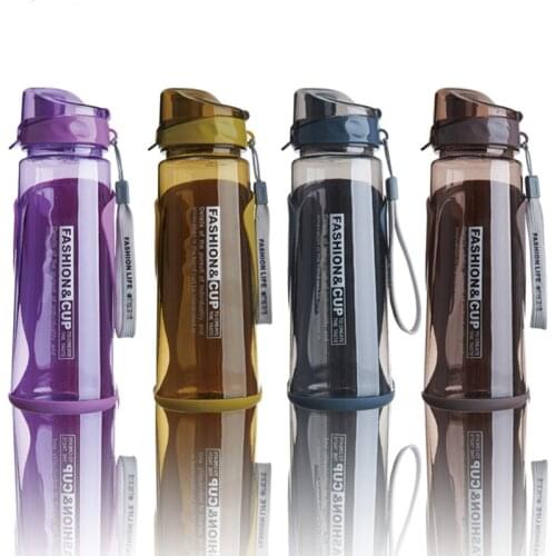 Plastic Sports Bottles Large Capacity Simple Male Female Students Bottle Personality Space Cup Leak Proof Sports Drinkingware