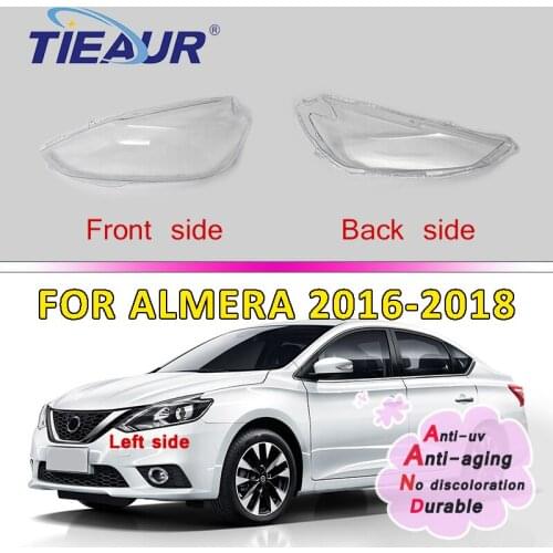 Headlight Transparent Glass Lens Cover for ALMERA SENTRA Headlamp Clear Shell 16-18 Front Lampshade Replacement DIY