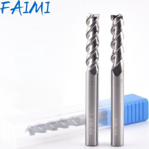 Extended Milling Cutter Aluminum Copper Alloy Tungsten Steel End Mills 3 Flutes Hrc50 Milling Tools Length 75mm 100mm 150mm
