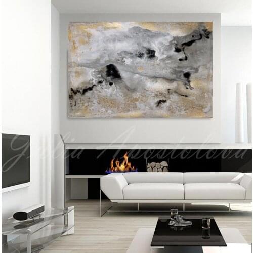 Handmade high quality thick knife abstract oil painting Turbulent river abstract on Canvas Painting Decor Oil Painting artwork
