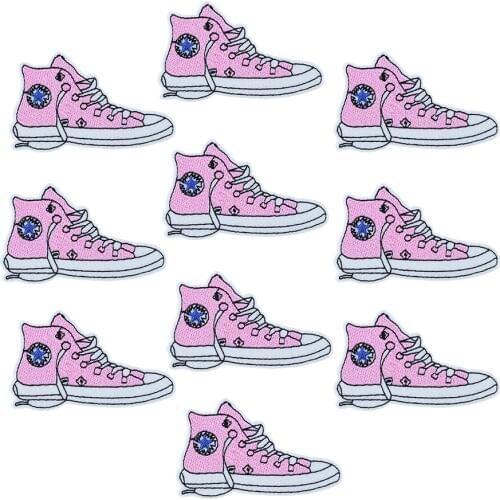 Diy shoe patches for clothing iron embroidered patch applique iron on patches sewing accessories badge stickers on clothes bags