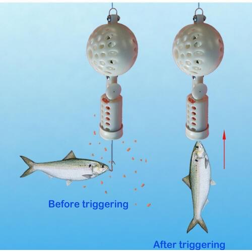 Smart Fish Feeder Bait Holder Cage Fish Bite Trigger Hook Catch fish Automatically Hook Trigger Intelligent Fish Trap Catcher
