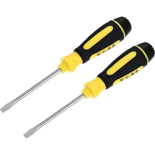Uxcell 2 Pcs 7mm Slotted Screwdriver W Bearing 4 Inch CR-V Round Shaft Non Slip Comfortable Handle for DIY, Automotive