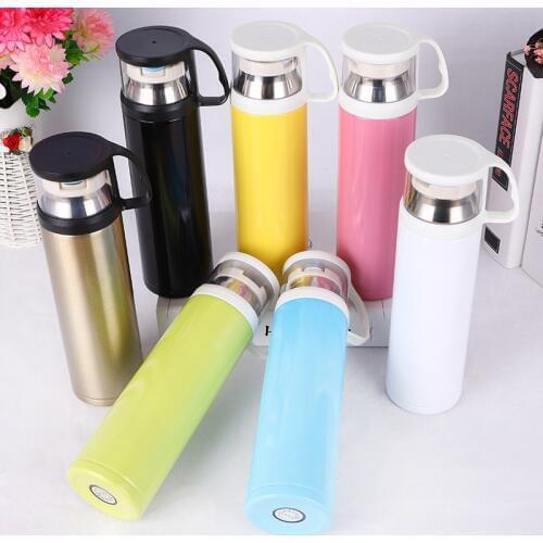 1 piece Vacuum Stainless Steel Transparent Cover Thermos Cup Sport Outdoor Student Gift