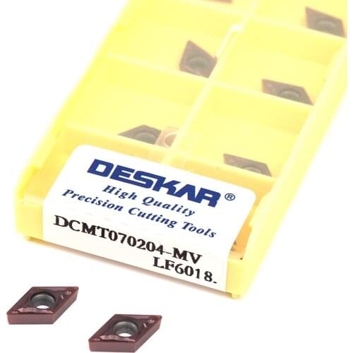 10pcs DCMT070204 MV LF6018 high quality CNC turning tools Sturdy Wear-resistant carbide lathe turning inserts suitable for steel