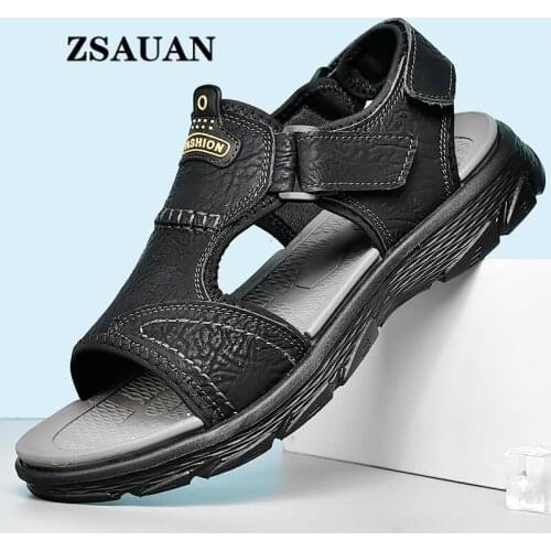 Мужские кожаные сандали ZSAUAN China At AliExpress