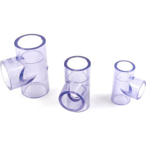 1pc Inner Dia 20/25/32mm PVC Transparent Tee Connector Blue PVC 3 Way Connectors for Garden Water Pipe High Quality PVC Joints