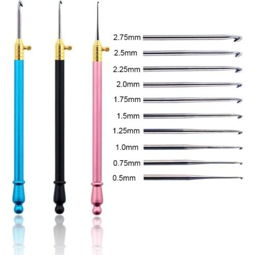 11Pcs/Set Interchangeable Crochet Hooks with 10 Size Needles Aluminium Handle Embroidery Crochet Hooks Crochet Tool for DIY Craf