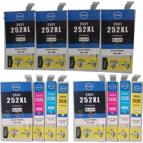 12 Pack Compatible Ink Cartridge for Epson T252 T252XL Printer for Epson WF-3620 WF-3640 WF-7110 WF-7610 WF-7620 Printer